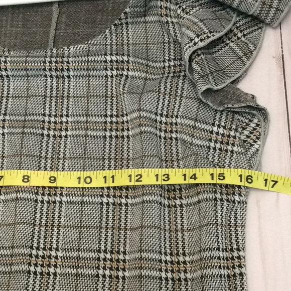 Naif Plaid Short Ruffle Sleeves Mini Dress Size Small - Picture 9 of 13